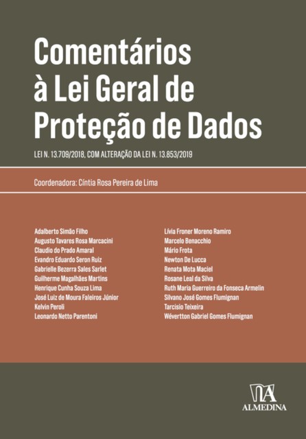 Comentários à Lei Geral de Proteção de Dados, Cíntia Rosa Pereira de Lima