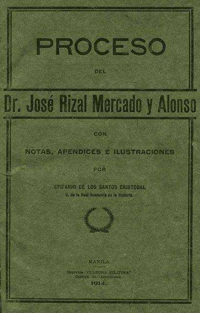 Proceso del Dr. José Rizal Mercado y Alonso, Epifanio de los Santos Cristobal