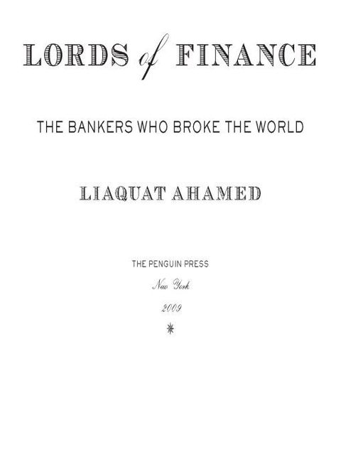Lords of Finance, Liaquat Ahamed