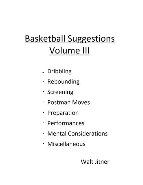 Basketball Suggestions, Walt Jitner
