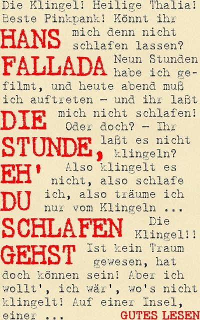 Die Stunde, eh' du schlafen gehst, Hans Fallada