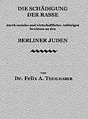 Die Schädigung der Rasse durch soziales und wirtschaftliches Aufsteigen bewiesen an den Berliner Juden, Felix A. Theilhaber