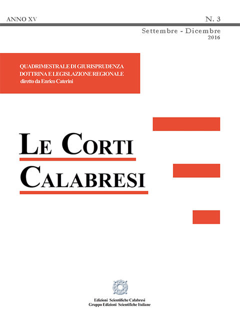 Le Corti Calabresi – Fascicolo 3 – 2016, Enrico Caterini