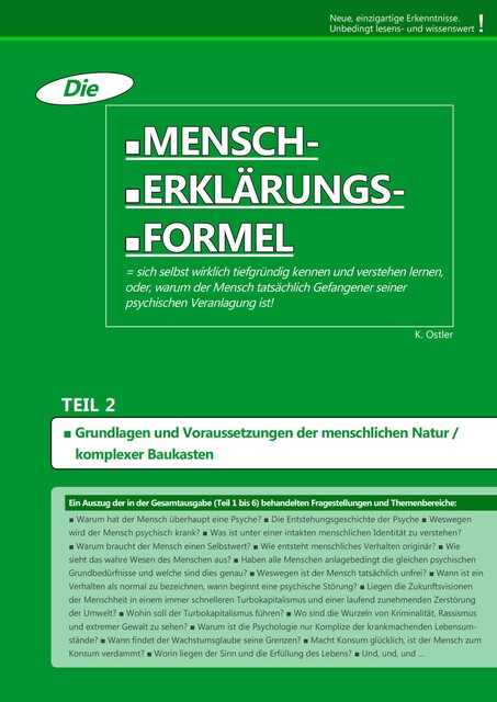 Die Mensch-Erklärungsformel (Teil 2), K. Ostler