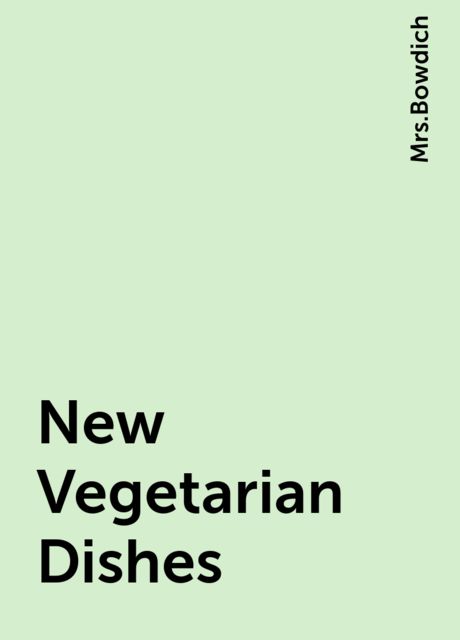 New Vegetarian Dishes, 