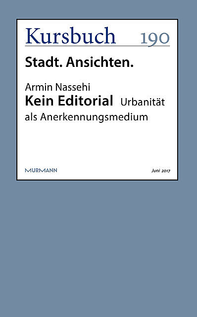 Kein Editorial, Armin Nassehi