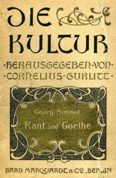 Kant und Goethe, Georg Simmel