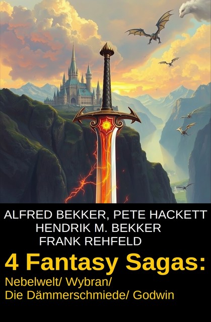 4 Fantasy Sagas: Nebelwelt/ Wybran/ Die Dämmerschmiede/ Godwin, Alfred Bekker, Frank Rehfeld, Pete Hackett, Hendrik M. Bekker