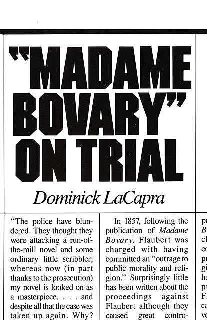 Madame Bovary on Trial, Dominick LaCapra