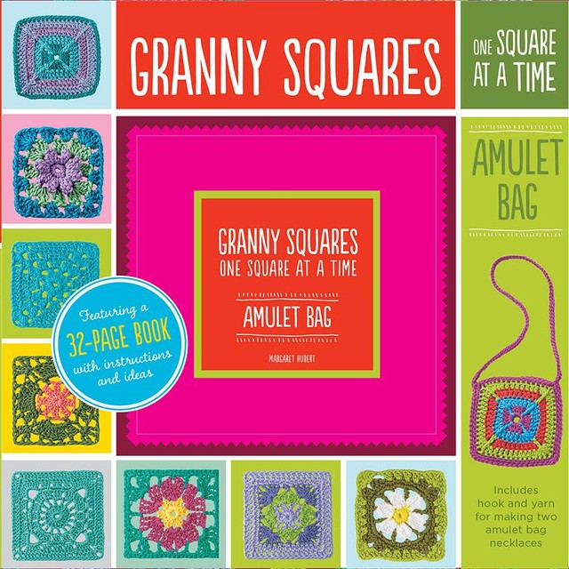 Granny Squares, One Square at a Time / Amulet Bag Kit, Margaret Hubert