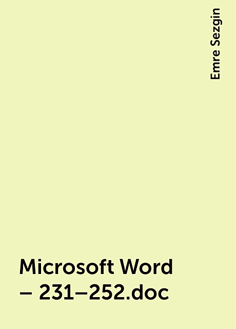 Microsoft Word – 231–252.doc, Emre Sezgin