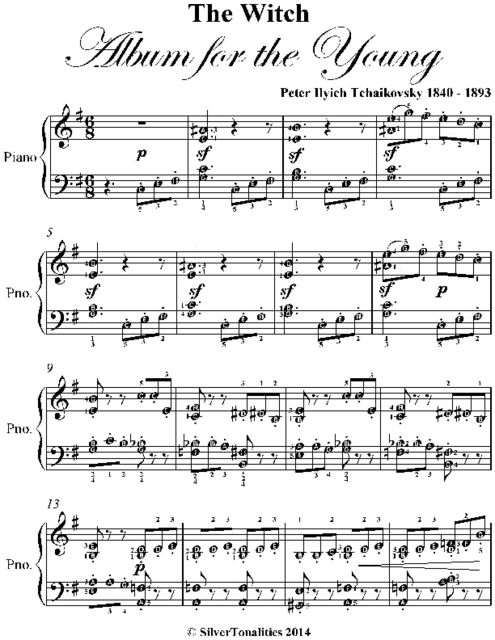 The Witch Album for the Young Elementary Piano Sheet Music, Peter Ilyich Tchaikovsky
