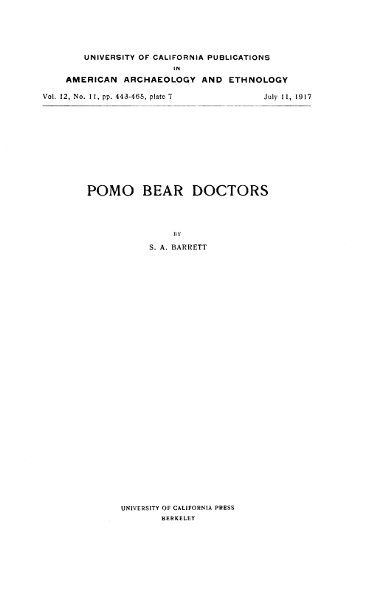 Pomo Bear Doctors, S.A. Barrett