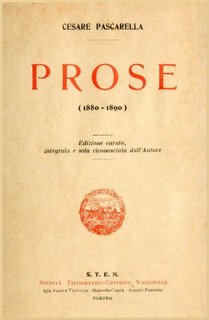 Prose (1880–1890), Cesare Pascarella