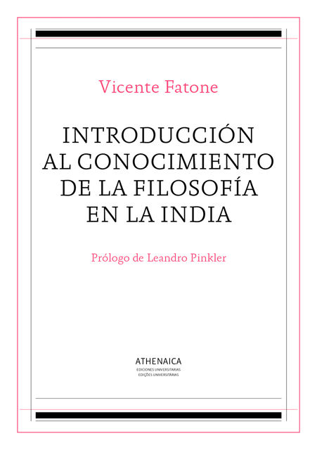 Introducción al conocimiento de la filosofía en la India, Vicente Fatone