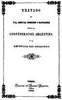 Tratado de Paz, Amistad, Comercio y navegacion entre la Confederación Argentina y la República del Paraguay, Argentina Paraguay