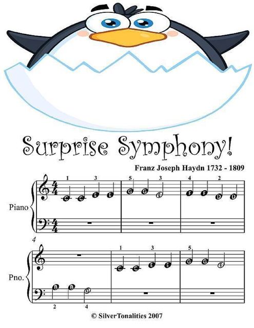 Surprise Symphony Beginner Piano Sheet Music, Franz Joseph Haydn
