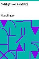 Sidelights on Relativity, Albert Einstein