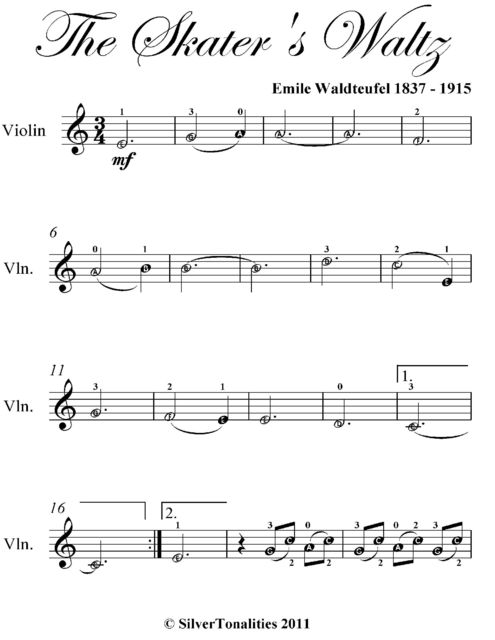 Skater’s Waltz Easy Piano Sheet Music, Emile Waldteufel