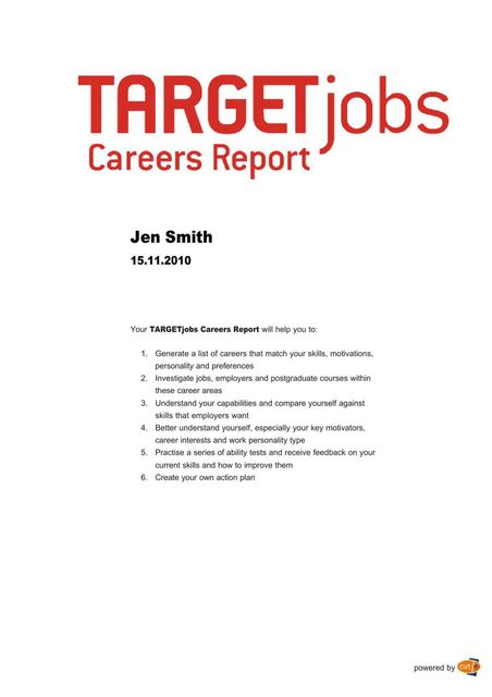 TARGET jobs Careers Report, Jen Smith