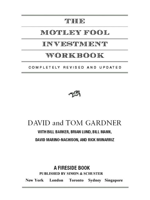 The Motley Fool Investment Workbook, David Gardner, Tom Gardner