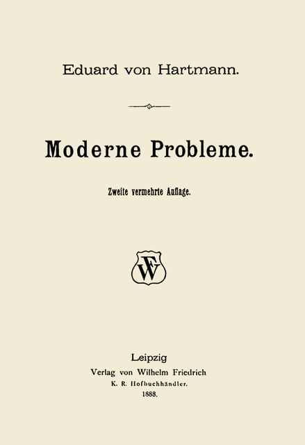 Moderne Probleme, Eduard von Hartmann