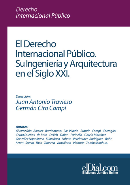 El Derecho Internacional Público, Valentina Delich, Omar Álvarez, Augusto Alejandro Carzoglio, Carlos Cerda Dueñas, Elsa Margarita Álvarez Rúa, Germán Ciro Campi, Germán Walter Brandt, Juan Antonio Travieso, Lu, Magdalena Bas Vilizzio, María Sol de Brito, Matías Javier Barrionuevo