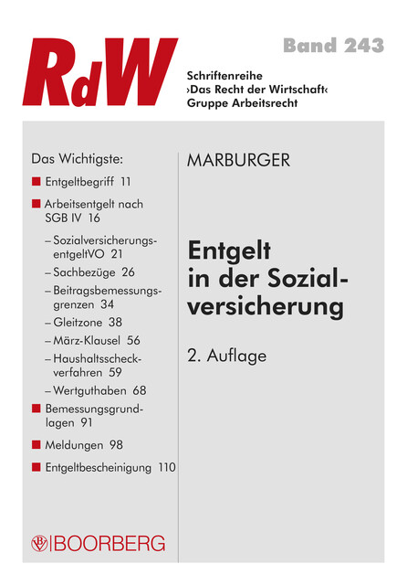 Entgelt in der Sozialversicherung, Horst Marburger