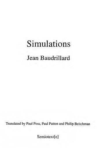 Simulations 1983, Jean Baudrillard