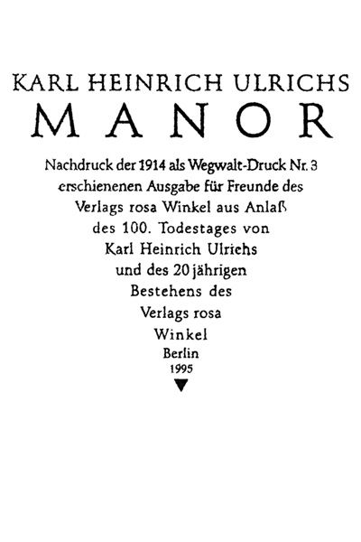 Manor, Karl Heinrich Ulrichs