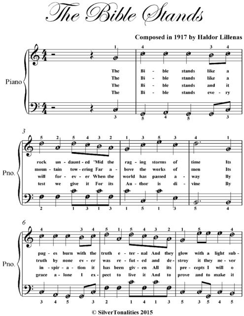 The Bible Stands Easy Piano Sheet Music, Haldor Lillenas