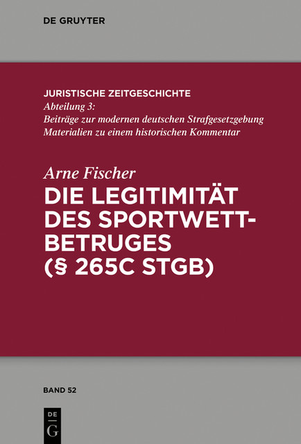 Die Legitimität des Sportwettbetrugs (§ 265c StGB), Arne Fischer
