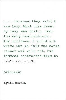 Can't and Won't: Stories, Lydia Davis