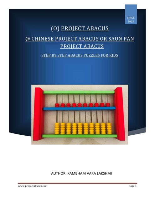 Chinese Project Abacus or Suan Pan Project Abacus, Kambham Vara Lakshmi