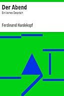 Der Abend: Ein kleines Gespräch, Ferdinand Hardekopf