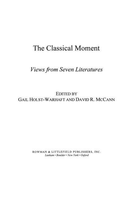 The Classical Moment, Gail Holst-Warhaft