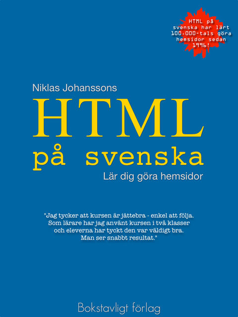 HTML på svenska – lär dig göra hemsidor, Niklas Johansson