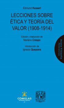 Lecciones sobre ética y teoría del valor (1908–1914), Edmund Husserl