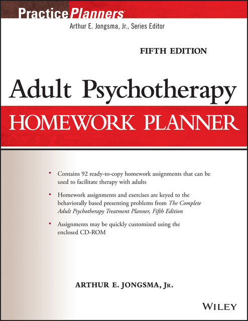 Adult Psychotherapy Homework Planner, J.R., Arthur E.Jongsma