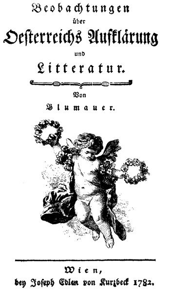 Beobachtungen über Oesterreichs Aufklärung und Litteratur, Aloys Blumauer