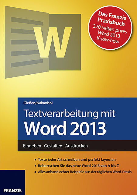 Textverarbeitung mit Word 2013, Hiroshi Nakanishi, Saskia Gießen