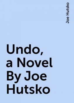 Undo, a Novel By Joe Hutsko, Joe Hutsko