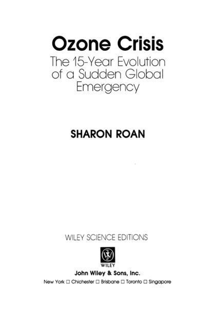 Ozone Crisis, Sharon Roan