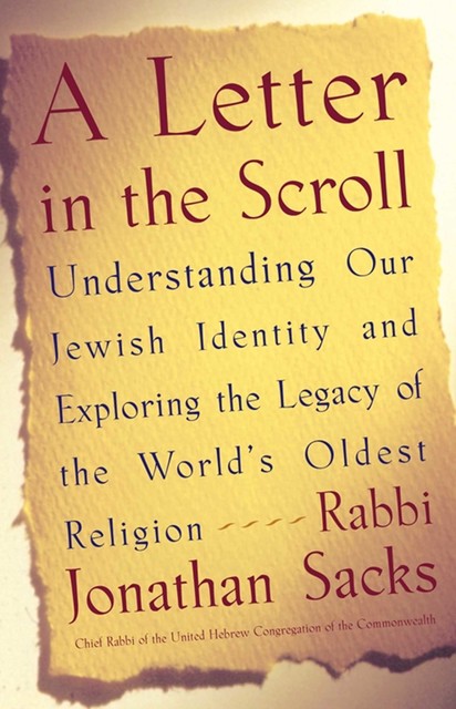 A Letter in the Scroll, Jonathan Sacks