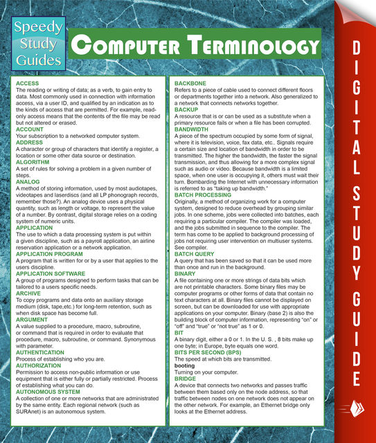 Computer Terminology (Speedy Study Guides), MDK Publishing