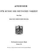 Anzeiger für Kunde der deutschen Vorzeit, 27. Band, 1880 Organ des Germanischen Museums, Various
