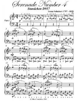 Serenade Number 4 Standchen D957 Easy Piano Sheet Music, Franz Schubert