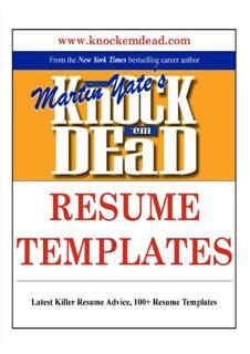 Knock Em Dead Resume Templates, Martin Yate