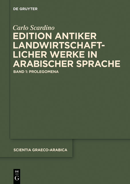 Edition antiker landwirtschaftlicher Werke in arabischer Sprache, Carlo Scardino