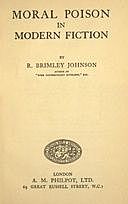 Moral Poison in Modern Fiction, Reginald Brimley Johnson